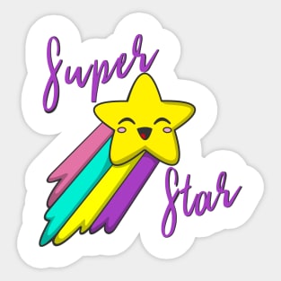 Cute Kawaii Purple Print SUPER STAR Babi - *STAR* Sticker